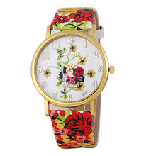 Geneva Women Casual Dress Watches Flower PU Leather Band Quartz Wrist Watch relogios feminino Clock IMY66