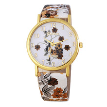 Geneva Women Casual Dress Watches Flower PU Leather Band Quartz Wrist Watch relogios feminino Clock IMY66