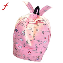 Girl Women Casual Printed Canvas Shoulder Backpack School Bag For Teenage Girls IMY66