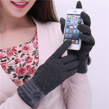 Gloves For Womens Faux Fur Splice Touch Screen Outdoor Warm Gloves Mittens Cashmere Female IMY66