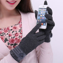 Gloves For Womens Faux Fur Splice Touch Screen Outdoor Warm Gloves Mittens Cashmere Female IMY66