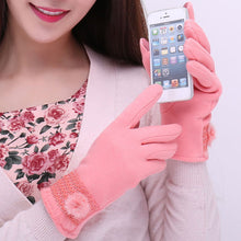 Gloves For Womens Faux Fur Splice Touch Screen Outdoor Warm Gloves Mittens Cashmere Female IMY66