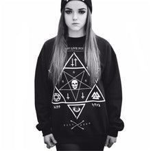 Harajuku Women Hooded Sweatshirt Casual Loose Hexagram Print Long Sleeve Tops Tee Shirts femme camisetas y tops IMY66