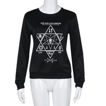 Harajuku Women Hooded Sweatshirt Casual Loose Hexagram Print Long Sleeve Tops Tee Shirts femme camisetas y tops IMY66