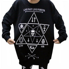 Harajuku Women Hooded Sweatshirt Casual Loose Hexagram Print Long Sleeve Tops Tee Shirts femme camisetas y tops IMY66