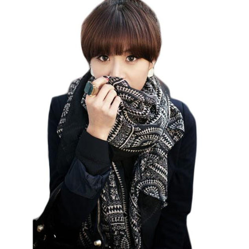 Korean Style Lady Women Vintage Long Soft Printed Scarves Shawl Wrap Scarf Shawl Stole for Women IMY66