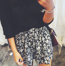 Korean Style Women Elastic Retro Floral Print Casual Leisure High Waist Shorts Skirts Free Shippping IMY66