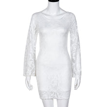 Lace Dress Women Sexy Backless Bandage Long Sleeve Party Mini Dress Casual Women Dresses vestidos femininos IMY66