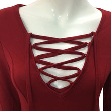 Lace Up Dress Women Sexy V Neck Three Quarter Sleeve Dress Evening Party Mini Dress vestidos de festa IMY66