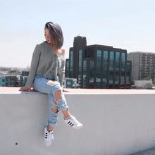 Lace Up Knitted Sweaters Women Bandage V Neck Long Sleeve Short Knittwear Tops Shirt Blouse Pullovers pull femme IMY66