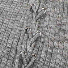 Lace Up Knitted Sweaters Women Bandage V Neck Long Sleeve Short Knittwear Tops Shirt Blouse Pullovers pull femme IMY66