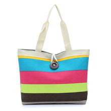 Lady Casual Reusable Foldable Striped Handbag Shoulder Canvas Bag Tote Purse Messenger bolsa compra IMY66