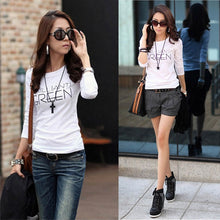 Long Sleeve Shirts For Women Round Neck Slim T-Shirts Bottoming Tops Tees Shirt femme Plus Size Women Clothing IMY66