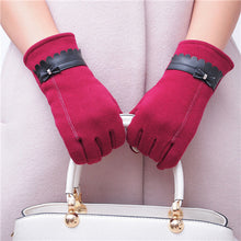 Luva female gloves For Women Bowknot Phone Touch Screen Warm Gloves Outdoor Wrist Mittens Gloves Mittens IMY66