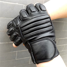 Men PU Leather Fingerless Gloves Half Finger Motorcycle Sports Outdoor Protection Fighting Gloves Mitten IMY66