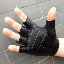 Men PU Leather Fingerless Gloves Half Finger Motorcycle Sports Outdoor Protection Fighting Gloves Mitten IMY66