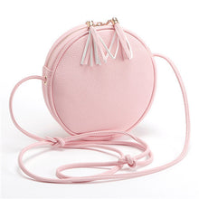 PU Leather Circular Tassels Bag Women Round Shape Handbag Shoulder Messenger Crossbody Bag bolsas femininas IMY66