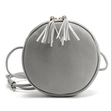 PU Leather Circular Tassels Bag Women Round Shape Handbag Shoulder Messenger Crossbody Bag bolsas femininas IMY66
