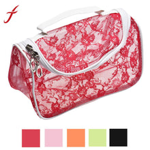 Portable Lace Hook Flower PVC Clear Beach Bags Toiletry Cosmetic Makup Case Bag IMY66