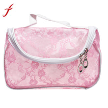 Portable Lace Hook Flower PVC Clear Beach Bags Toiletry Cosmetic Makup Case Bag IMY66