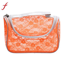 Portable Lace Hook Flower PVC Clear Beach Bags Toiletry Cosmetic Makup Case Bag IMY66