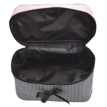 Portable Square Bow Stripe Travel Storage Bags Cosmetic Makeup Case Bag IMY66