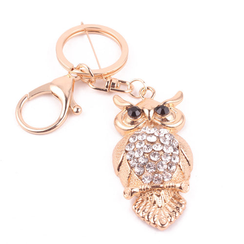 Rhinestone Owl Girl Women Keychain Bag Pendant Chic Car Key Chain Ring Holder Jewelry Key Ring Pendant Jewelry IMY66