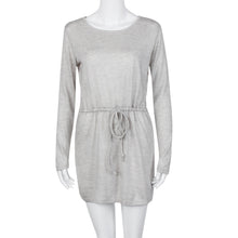 Sexy Backless Dress Knitted Sweater Dress Casual Long Sleeve Loose Mini Dress Vestidos Femininos IMY66