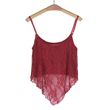 Sexy Crop Tops For Women Loose Spaghetti Strap Lace Irregular Hem Short Cropped VesT-Shirts Camis Tank Tops IMY66