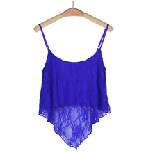 Sexy Crop Tops For Women Loose Spaghetti Strap Lace Irregular Hem Short Cropped VesT-Shirts Camis Tank Tops IMY66