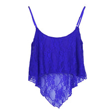 Sexy Crop Tops For Women Loose Spaghetti Strap Lace Irregular Hem Short Cropped VesT-Shirts Camis Tank Tops IMY66