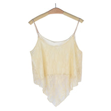 Sexy Crop Tops For Women Loose Spaghetti Strap Lace Irregular Hem Short Cropped VesT-Shirts Camis Tank Tops IMY66