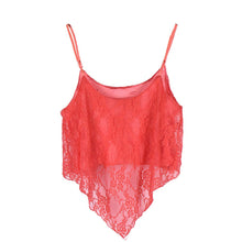 Sexy Crop Tops For Women Loose Spaghetti Strap Lace Irregular Hem Short Cropped VesT-Shirts Camis Tank Tops IMY66