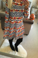 Sexy Halloween Party Dress Women Dresses Pumpkin Print Long Sleeve Swing Mini Dress vestidos femininos IMY66