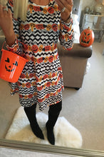 Sexy Halloween Party Dress Women Dresses Pumpkin Print Long Sleeve Swing Mini Dress vestidos femininos IMY66