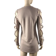 Sexy Hollow Sleeve T-Shirts For Women Solid Casual Club Long Sleeve Tee Shirts femme camisetas y tops IMY66