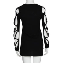 Sexy Hollow Sleeve T-Shirts For Women Solid Casual Club Long Sleeve Tee Shirts femme camisetas y tops IMY66