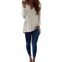 Sexy T-Shirts For Women Casual Irregular Long Sleeve V-Neck Loose T-shirt Tops tee shirt femme camiseta mujer IMY66