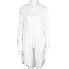 Shirt Dress Women Sexy Irregular Long Sleeve Dress Casual Straight Dress Sexy Beach Dress vestidos femininos IMY66