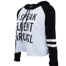 Short Sweatshirt Crop Tops For Womens Casual Long Sleeve Hooded Letter Printed Hedging Hoodies camisetas y tops IMY66