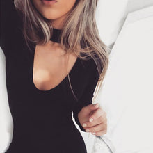 Solid Choker Dress Women Sexy Deep Slim LongV Neck sleeve Bodycon Party Club Short Mini Dress vestidos de festa IMY66