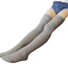 Solid Color Women Girl Stockings Sexy Over Knee Leg Warmer Soft Cotton Lace Thigh High Stockings IMY66