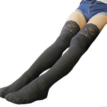 Solid Color Women Girl Stockings Sexy Over Knee Leg Warmer Soft Cotton Lace Thigh High Stockings IMY66