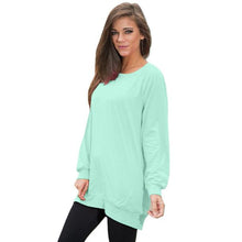 Solid T-Shirts For Women Ladies Casual Loose Long Sleeve Tunic Tops Pullover Tee Shirt femme camisetas y tops IMY66