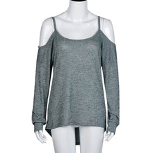 Solid Women T-Shirts Sexy Off Shoulder Long Sleeve O Neck Strapless Tops Casual Tee shirt femme camisetas y top IMY66