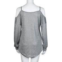 Solid Women T-Shirts Sexy Off Shoulder Long Sleeve O Neck Strapless Tops Casual Tee shirt femme camisetas y top IMY66