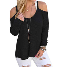 Solid Women T-Shirts Sexy Off Shoulder Long Sleeve O Neck Strapless Tops Casual Tee shirt femme camisetas y top IMY66