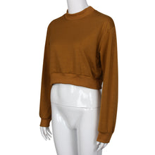 Solid Womens Long Sleeve Sweatshirt Jumper Sweater Crop Tops Pullover Tops Hoodie Tee Shirts camisas feminina IMY66