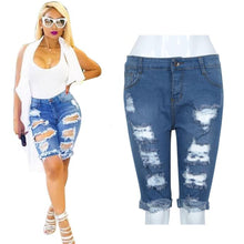 Street Hole Stretch Shorts Slim Torn Femme Denim Shorts Europe Half Ripped Jeans High Waist Personality IMY66