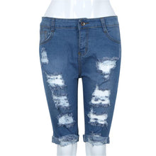 Street Hole Stretch Shorts Slim Torn Femme Denim Shorts Europe Half Ripped Jeans High Waist Personality IMY66